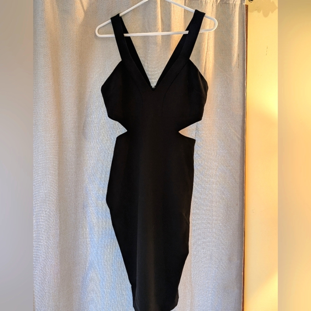 Elegant Black Cut-Out Dress By Likely